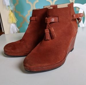 Samantha Pleet for Wolverine Rust Red Suede Wedges
